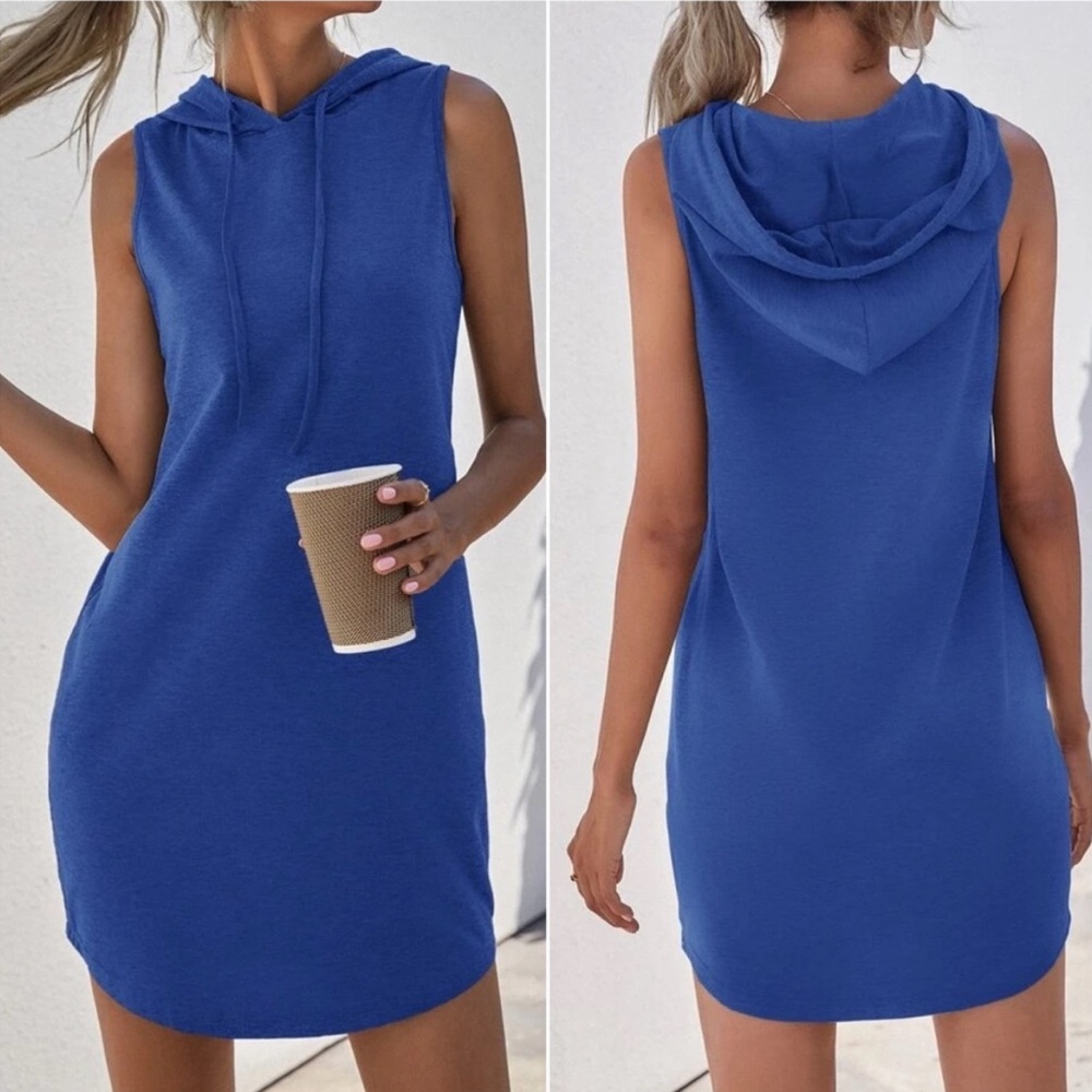 Royal Blue Hooded Dress